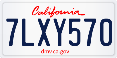 CA license plate 7LXY570