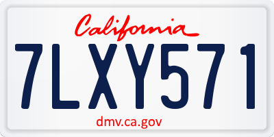 CA license plate 7LXY571