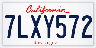 CA license plate 7LXY572