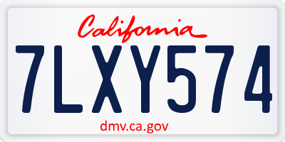 CA license plate 7LXY574