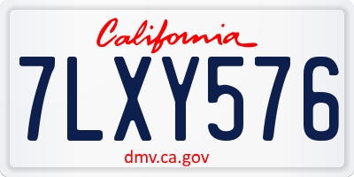 CA license plate 7LXY576