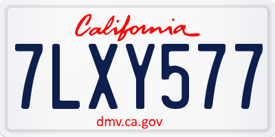 CA license plate 7LXY577