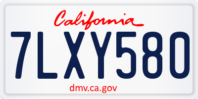 CA license plate 7LXY580