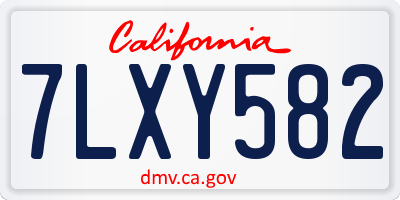 CA license plate 7LXY582