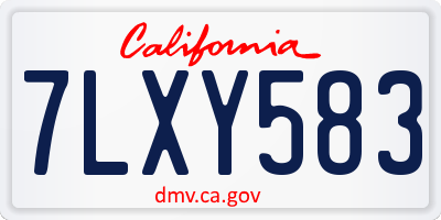 CA license plate 7LXY583