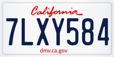 CA license plate 7LXY584