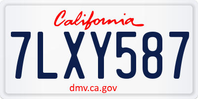 CA license plate 7LXY587
