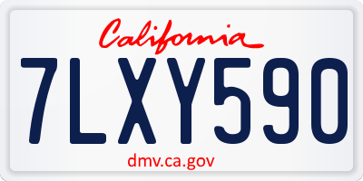 CA license plate 7LXY590