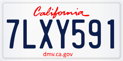 CA license plate 7LXY591