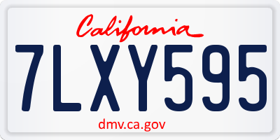 CA license plate 7LXY595