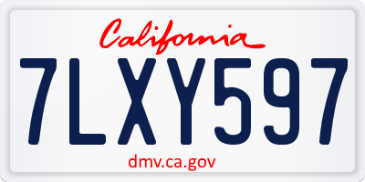 CA license plate 7LXY597