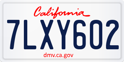 CA license plate 7LXY602