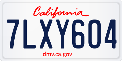 CA license plate 7LXY604