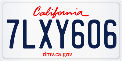 CA license plate 7LXY606