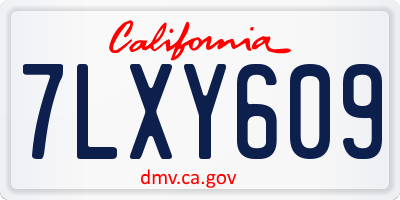 CA license plate 7LXY609