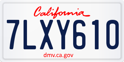 CA license plate 7LXY610