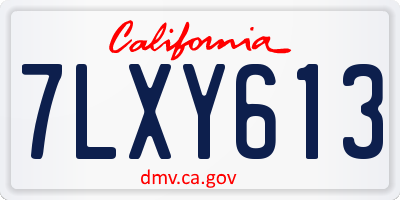 CA license plate 7LXY613