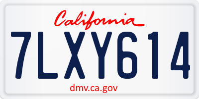 CA license plate 7LXY614