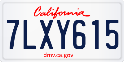 CA license plate 7LXY615