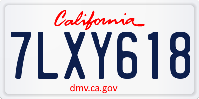 CA license plate 7LXY618