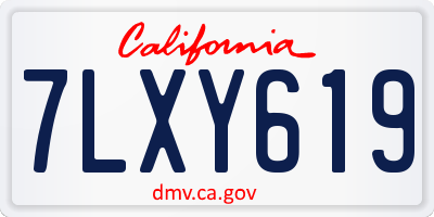 CA license plate 7LXY619