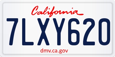 CA license plate 7LXY620