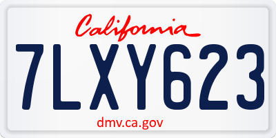CA license plate 7LXY623