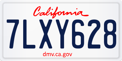 CA license plate 7LXY628