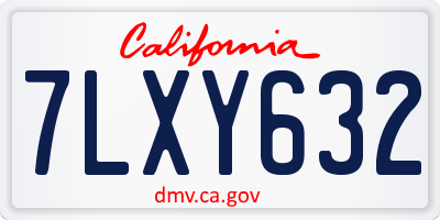CA license plate 7LXY632