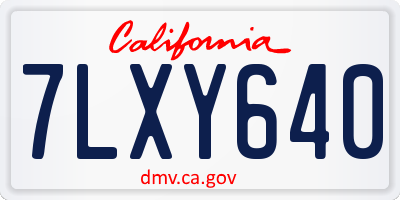CA license plate 7LXY640