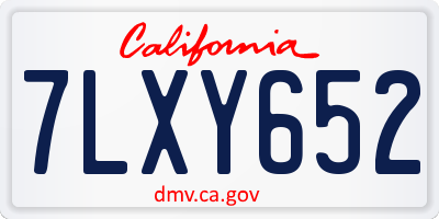 CA license plate 7LXY652