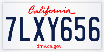 CA license plate 7LXY656