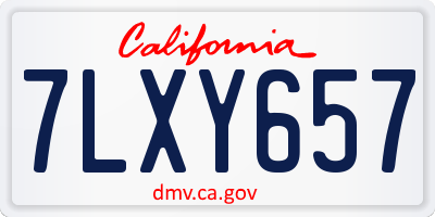 CA license plate 7LXY657