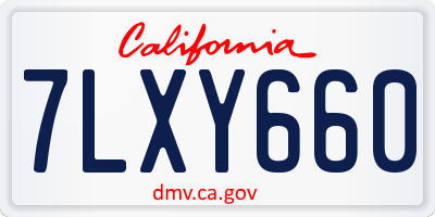CA license plate 7LXY660