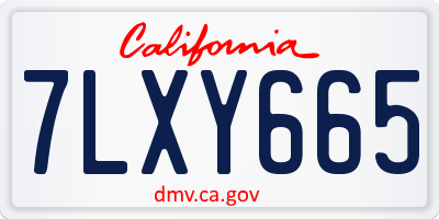 CA license plate 7LXY665
