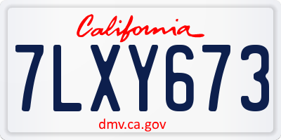 CA license plate 7LXY673