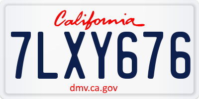 CA license plate 7LXY676
