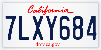 CA license plate 7LXY684