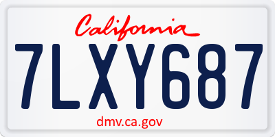 CA license plate 7LXY687