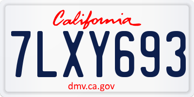 CA license plate 7LXY693