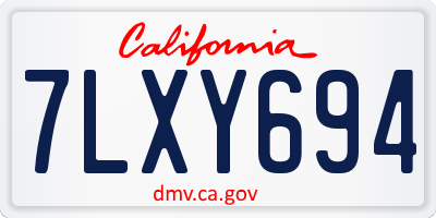 CA license plate 7LXY694