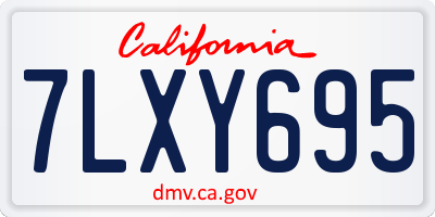 CA license plate 7LXY695