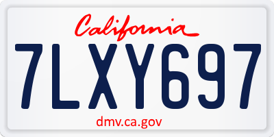 CA license plate 7LXY697