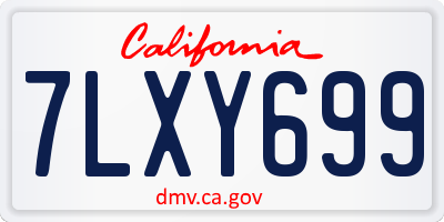 CA license plate 7LXY699