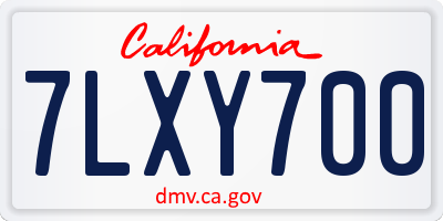 CA license plate 7LXY700