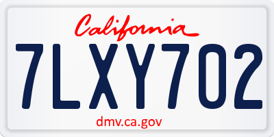 CA license plate 7LXY702