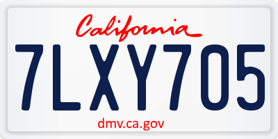 CA license plate 7LXY705