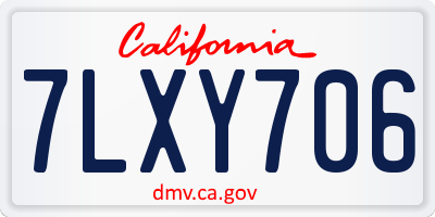 CA license plate 7LXY706