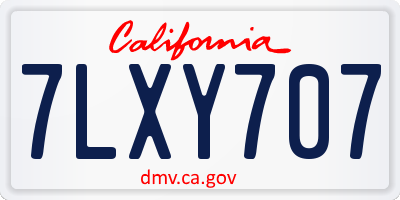 CA license plate 7LXY707