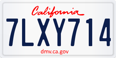 CA license plate 7LXY714